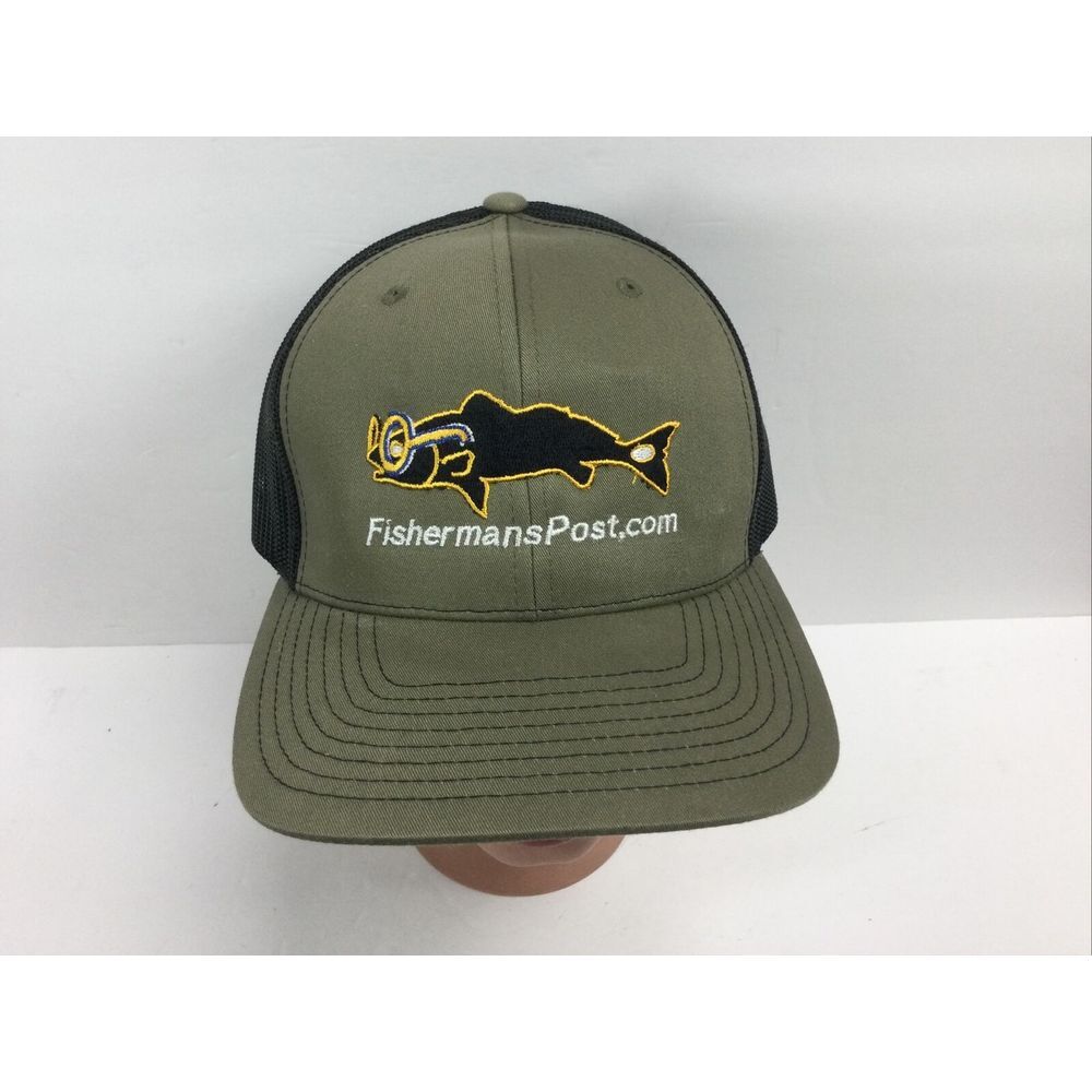 Richardson Fisherman‎ Post hat Trout Fishing Mesh SnapBack Novelty Cap Khaki